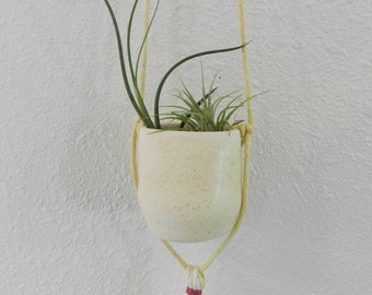 White hanging planter - blue raven pottery - hanging ceramic planter - hanging vase - white ceramic vase- wall decor - hanging wall art
