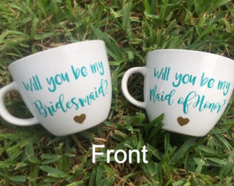 Will You Be My Bridesmaid Mug, Bridesmaid Proposal Mug, Wedding Party Favors, Bridesmaid Gift, Bridesmaid Proposal, Bridal Party Favors, Mug