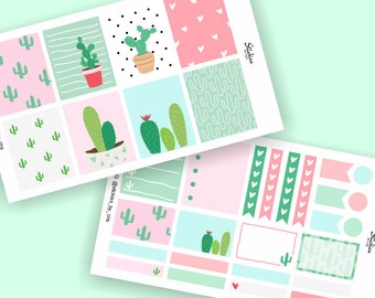 A LA CARTE Cactus Stickers / Planner Stickers, Vertical Planner Stickers for use with Erin Condren LifePlanner™, Succulent Stickers
