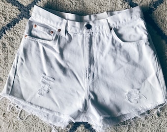 High Waisted Distressed Shorts