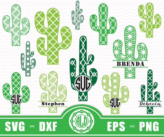 Download Cactus Monogram SVG Cactus cute files Svg files for