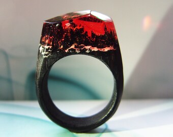 Hornbeam wooden ring Song of Ice and Fire. Game of thrones jewelry. Womens wood ring. In stock 8.5 size