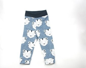 Baby boy Leggings Organic Tiger, organic baby boy, baby boy pants blue, tiger baby, pants newborn, baby and toddler leggings boy