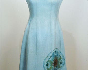 Vintage dress 1960's linen Halter
