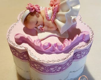 Tooth or box dragees flower baby girl - the heart of the arts