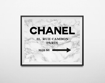 Coco Chanel, Coco Chanel marble, 31 rue cambon, Coco Chanel Paris, Chanel print, fashion print, coco chanel poster, marble print, coco