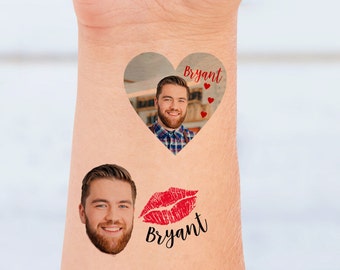 Groom Face Tattoo - Groom face Bachelorette Party tattoo - Bachelorette Party Tattoo of Groom - Temporary Tattoo - Wedding hashtag Tattoo-