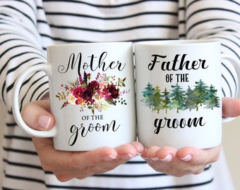 Mother of the Groom Father of the Groom, Mug Set, Gift for Mom and Dad, Mother Wedding Gift, Wedding Gift For Dad, Bridal Shower Gift