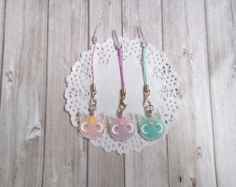 Luna, Sailor moon, neko cat strap dust plug resin charm for any phone model