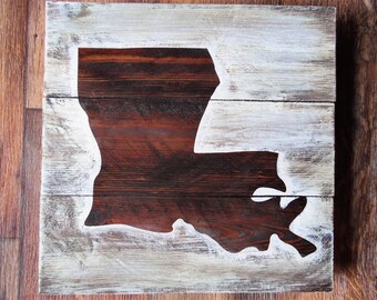 Rustic Louisiana White-Washed Sign.