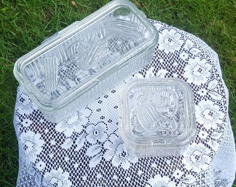 Set of two Federal Glass refrigerator containers