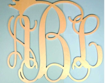 Wooden Vine Crown Monogram
