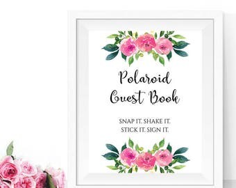 Polaroid guest book sign, Wedding guest book polaroid, PRINTABLE photo guest book, Wedding photo guest book sign, Wedding guest book sign