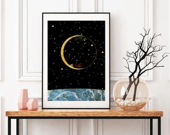 Sun And Moon Wall Art moon wall decor | etsy Sun And Moon Wall Art moon wall decor | etsy