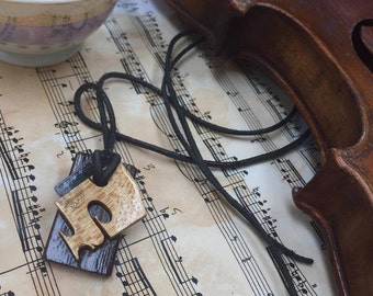 Piano Key and Violin Bridge Pendant