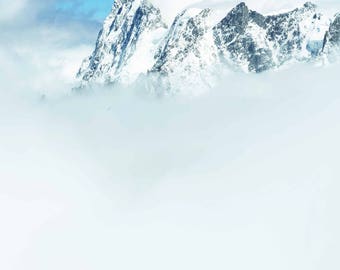 Alps mountain photography print Aiguille du midi travel photography print climbing mountaineering