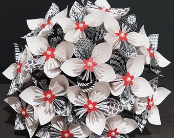 Example - 15 origami paper Flower Bouquet