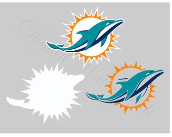 Miami dolphins decal | Etsy