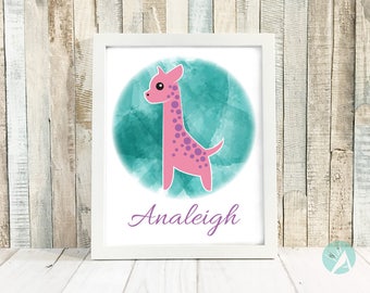 Giraffe nursery art | Etsy