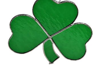 Stained Glass Irish Shamrock Suncatcher St. Patricks Day Ornament Window Decor Made in Ireland Celtic Gift thank you gift glass shamrock