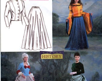 Butterick B4154 Misses' Renaissance Medieval and Victorian Costumes Sewing Pattern - Uncut - Size 12, 14, 16