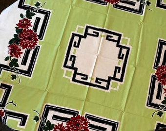 Vintage 1940s Retro Tablecloth