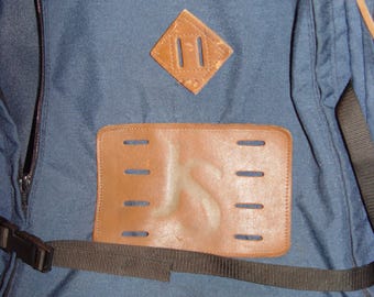 Vintage JANSPORT Backpack Leather Bottom JS Emblem