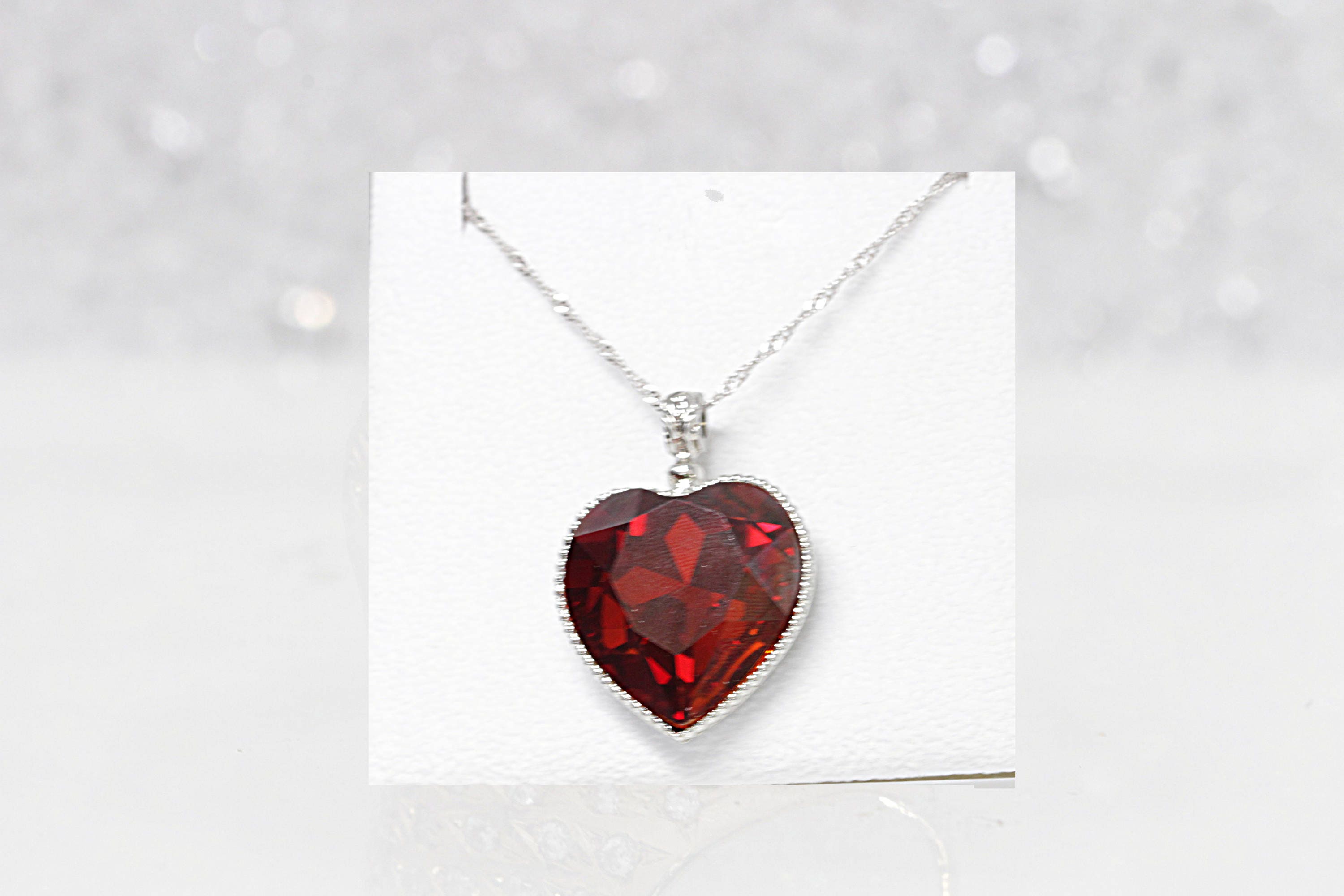 Anniversary wife girlfriend jewelry gift. Red Heart Shaped