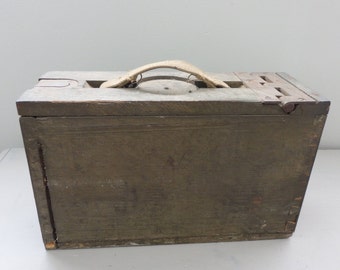 Antique WWI WWII US Military wood Ammo Box Ammunition