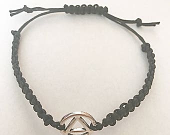 Recovery Bracelet, AA Symbol, Sobriety Symbol Bracelet, Encouragement, Positivity, Recovery Jewelry, Sobriety Jewelry, Recovery Gift