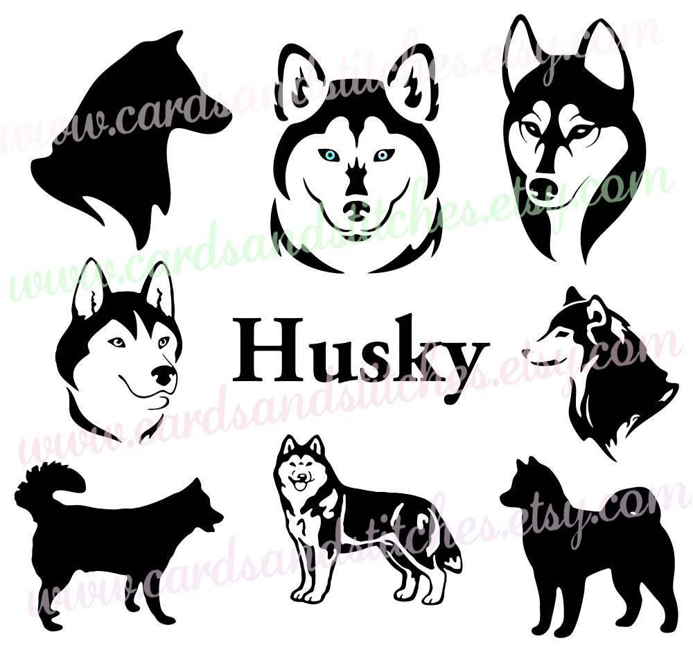 Download Husky SVG Husky Silhouettes Dog SVG Digital Cutting File