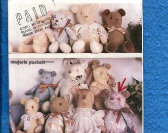 Simplicity 7210 Teddy Bears in Three Sizes Mama Papa and Baby