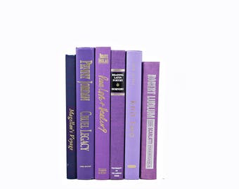 Purple Lavender Books, Old Book Set, Antique Decorative Books, Wedding Decor, Centerpiece, , Book Collection, Home Decor, Instant Library