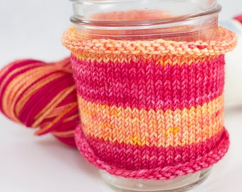 Self Striping Sock Yarn, Hand Dyed in Aries Colorway