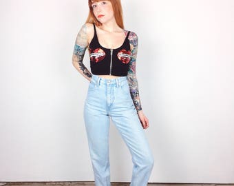 Vintage Guess Jeans PERFECT FIT VTG High Waisted Light Wash Denim Skinny Leg Jean // Women's size 26 Small S 4 5 6