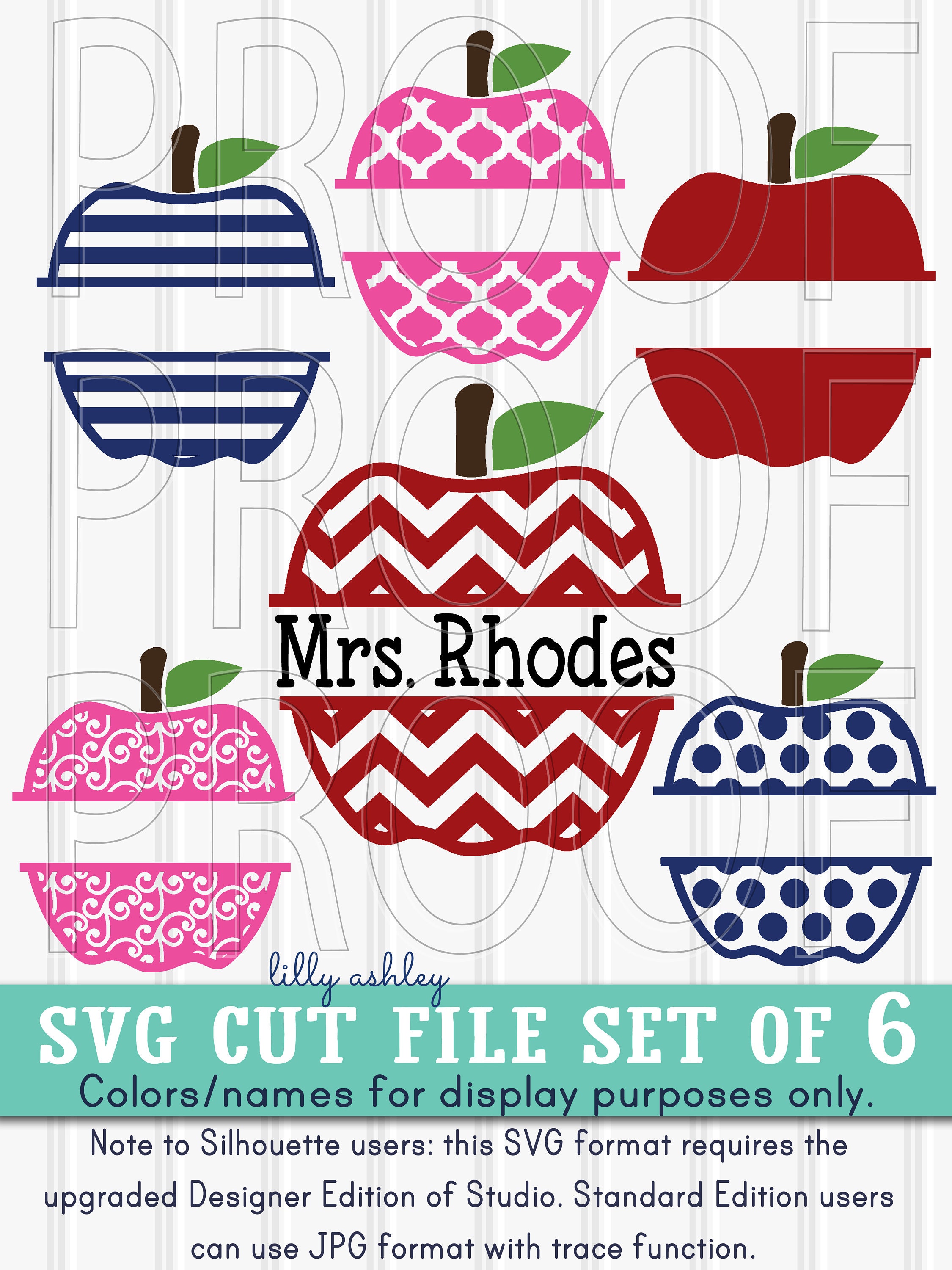 Download Teacher SVG Files Fall Apple SVG Set includes 6 cut files