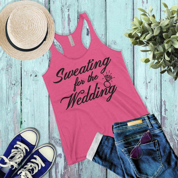 Sweating for the Wedding dress womens workout tank top bride