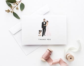 Wedding Thank You Cards - Custom Thank You Cards - Wedding Portrait Thank you Card set - The Penny Thank You Cards - DESIGN FEE