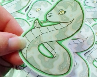 Slytherin / Hogwarts Houses / Snake / Hand Cut Glossy Stickers / ShonaMary Designs