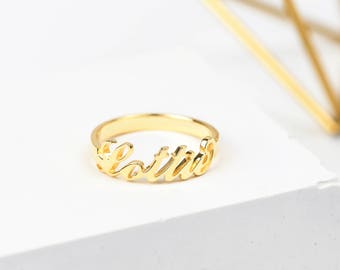 Gold Name Ring • Personalised Name Ring • Custom Name Ring • Personalised Ring • Gift for her • Personalized Jewelry • Name Jewellery