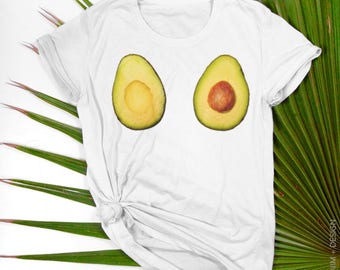 Avocado Shirt,Vegan Shirt,Avocado,Avocado t shirt,Avocado tshirt,Gift for Her, womens t-shirt - Avocado Chest Shirt - The Boyfriend Tee