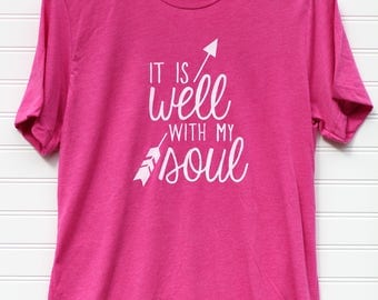 Short-sleeve Triblend UNISEX T-shirt (It Is Well With My Soul shown)