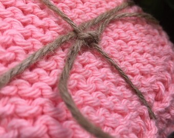 Peaches Knit Dishcloth