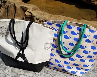 Monogrammed JUMBO SIZED Tote Bag/ Beach Bag / Diaper/ Extra Large Bag!