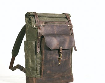 Leather backpack men | Etsy