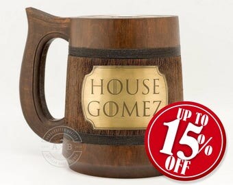 Personalized wooden mug 23oz Personalized beer stein Mens gift ideas Unique groomsmen gifts Best man gift ideas Rustic wedding mug Mens gift