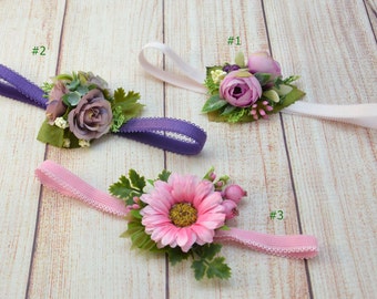 Girls headband Flower headband baby Shower gift Newborn photo props Baby girl headband Flower girl headband Childs headband Gift for baby