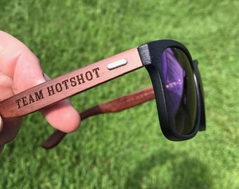 Custom Wood Sunglasses For Men & Women | Choose Your Lens Color | Optional Name Engraving