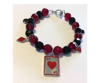 Queen of Hearts Bracelet, Alice in Wonderland Jewelry