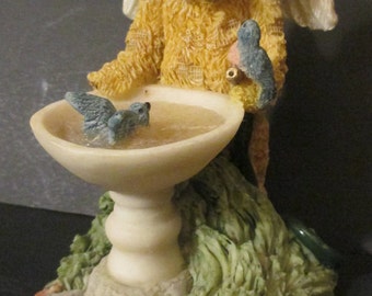 Teddy Bear Angel Figurine 1994 / "Bruin & Bluebirds " / " Nuture Nature " / United Designs / Teddy Bear Knick knack / Ornament